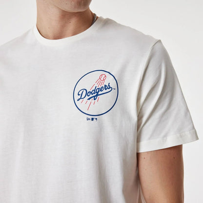 The Male model is wearing LA Dodgers MLB Team Graphic White T-Shirt 6