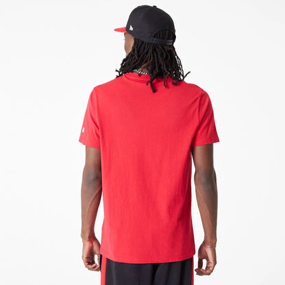 The Male model is wearing Chicago Bulls NBA Team Colour Red T-Shirt 3