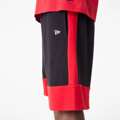 The Male model is wearing Chicago Bulls NBA Colour Block Black Shorts 8