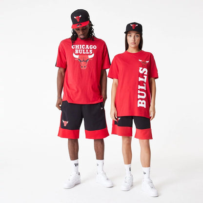 The Male model is wearing Chicago Bulls NBA Colour Block Black Shorts 2