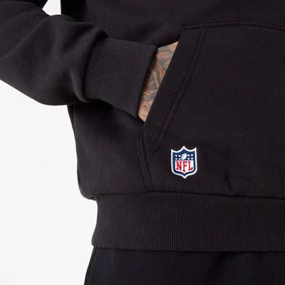 The Male model is wearing Las Vegas Raiders NFL Team Logo Black Pullover Hoodie 2