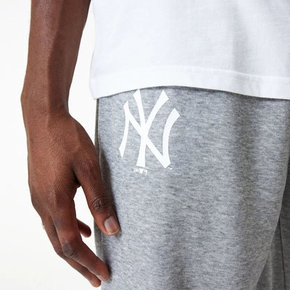 The Male model is wearing New York Yankees MLB Essential Grey Joggers 5