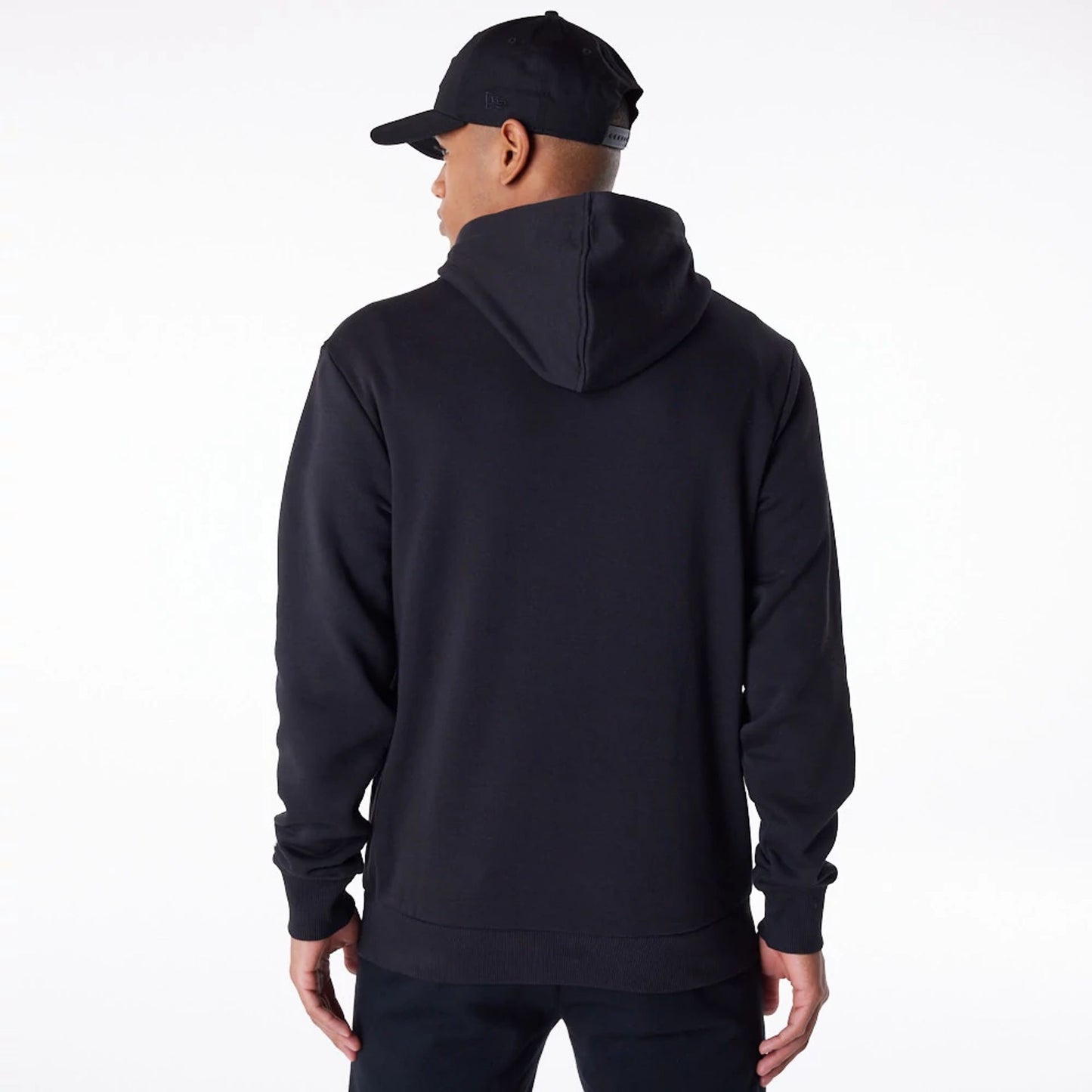 The Male model is wearing New York Yankees MLB Regular Black Pullover Hoodie 8