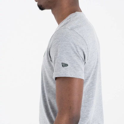 The Male model is wearing Milwaukee Bucks NBA Regular Grey T-Shirt 4