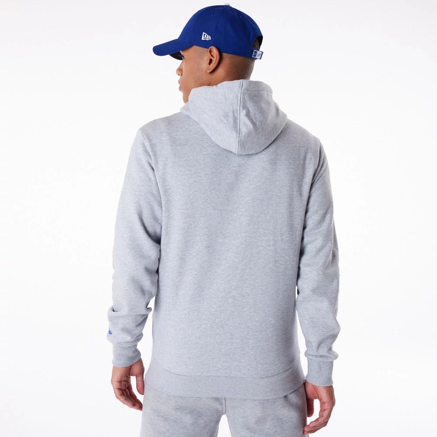 The Male model is wearing LA Dodgers MLB Regular Grey Pullover Hoodie 6