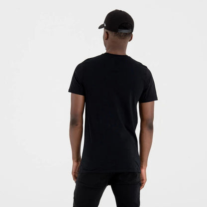 The Male model is wearing Chicago Bulls NBA Regular Black On Black T-Shirt 4