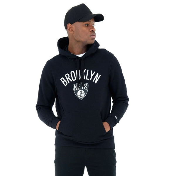 Brooklyn Nets NBA Regular Black Pullover Hoodie New Era Cap UK