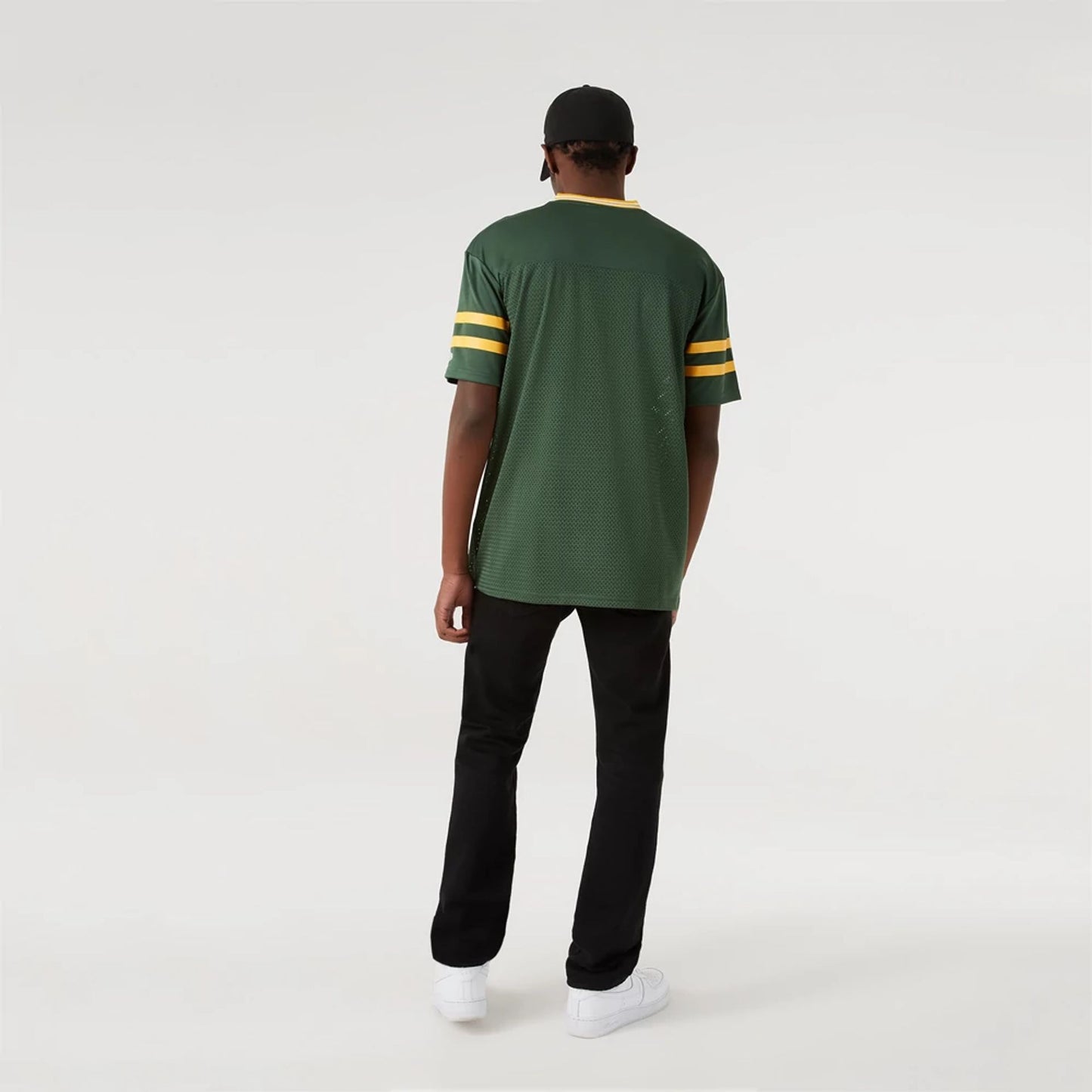 The Male model is wearing Green Bay Packers NFL Dark Green Mesh T-Shirt 6