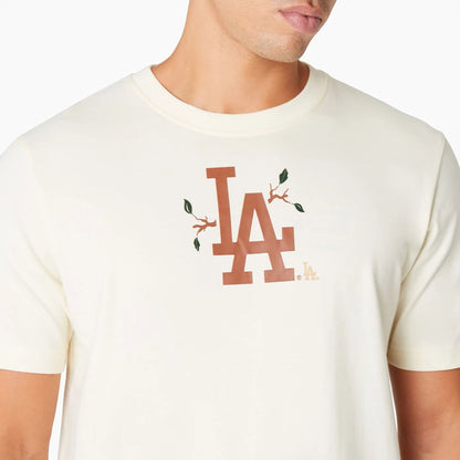 The Male model is wearing LA Dodgers Camp White T-Shirt 2