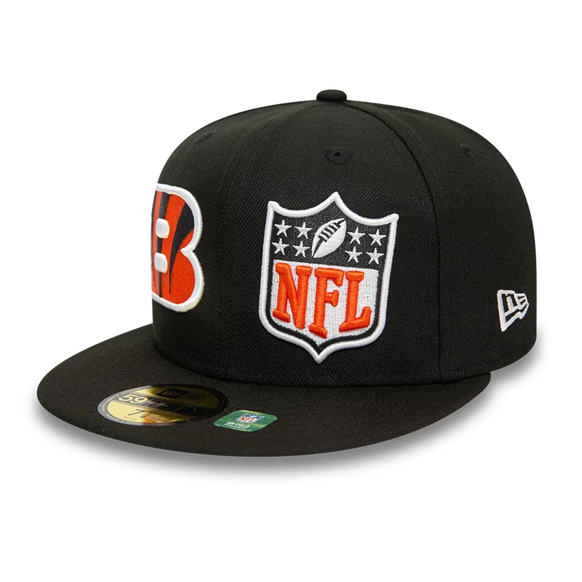 This is a Cincinnati Bengals NFL Sideline 2023 Black 59FIFTY Fitted Cap 1