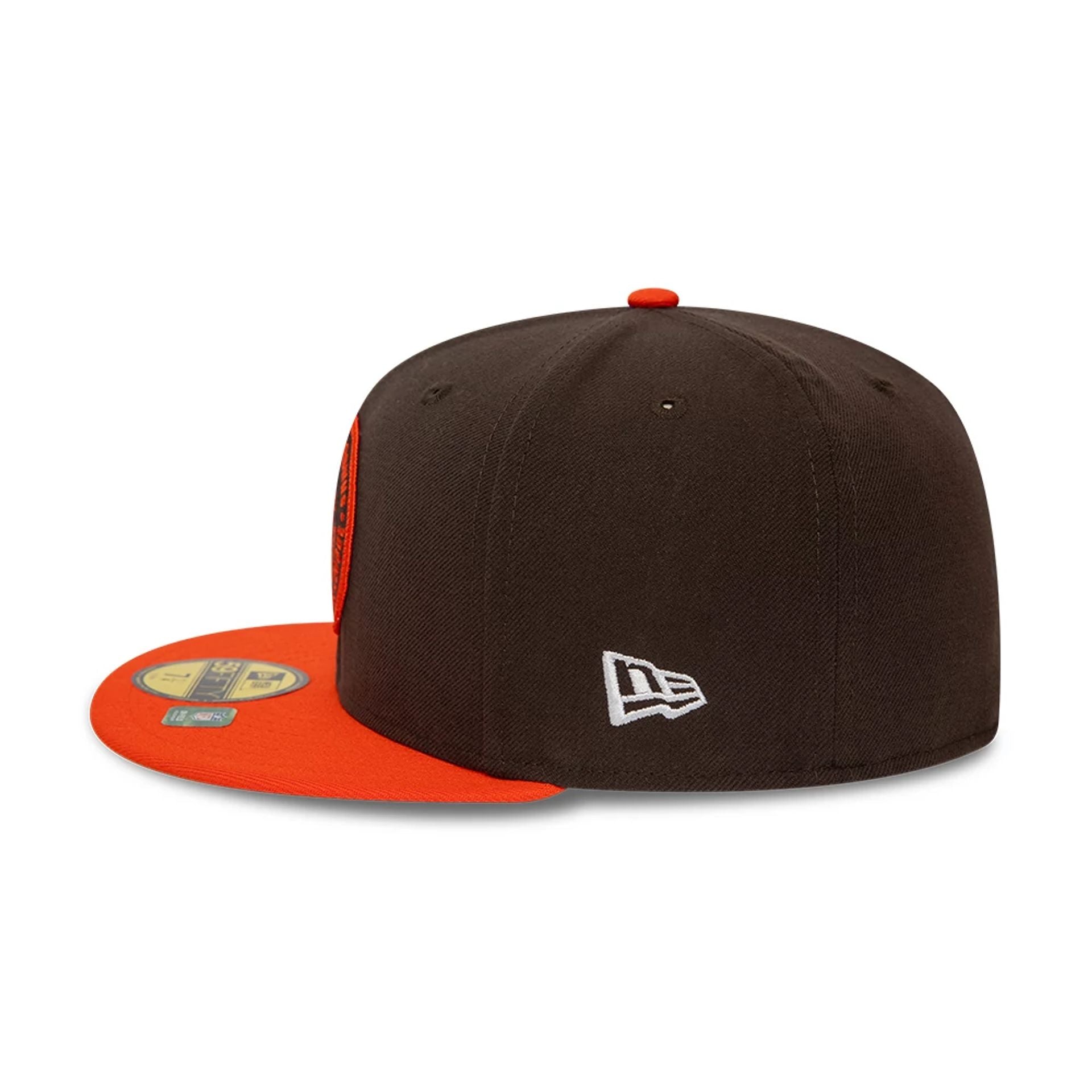 This is a Cleveland Browns NFL Sideline 2023 Dark Brown 59FIFTY Fitted Cap 4