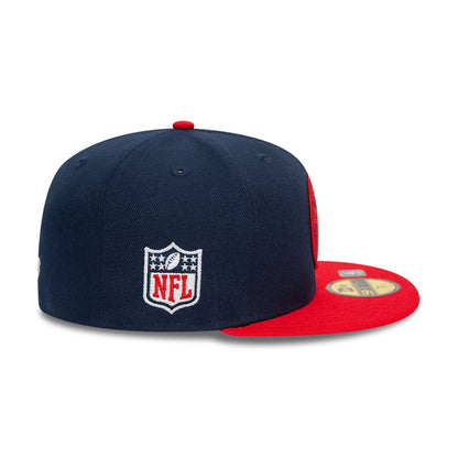 This is a New England Patriots NFL Sideline 2023 Dark Blue 59FIFTY Fitted Cap 3