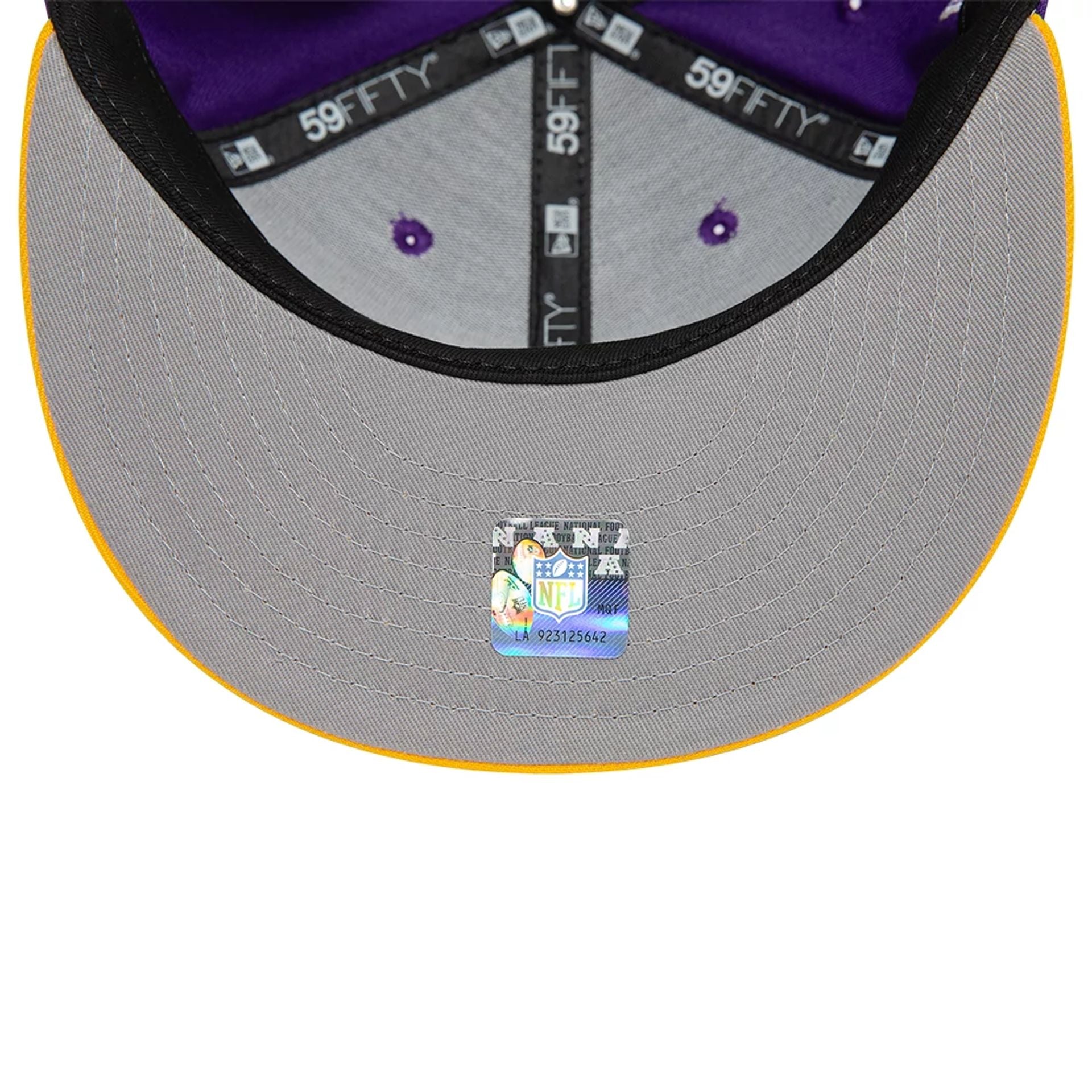 This is a Minnesota Vikings NFL Sideline 2023 Purple 59FIFTY Fitted Cap 2