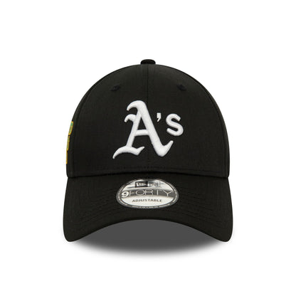 This is a Oakland Athletics World Series Patch Black 9FORTY Adjustable Cap 3