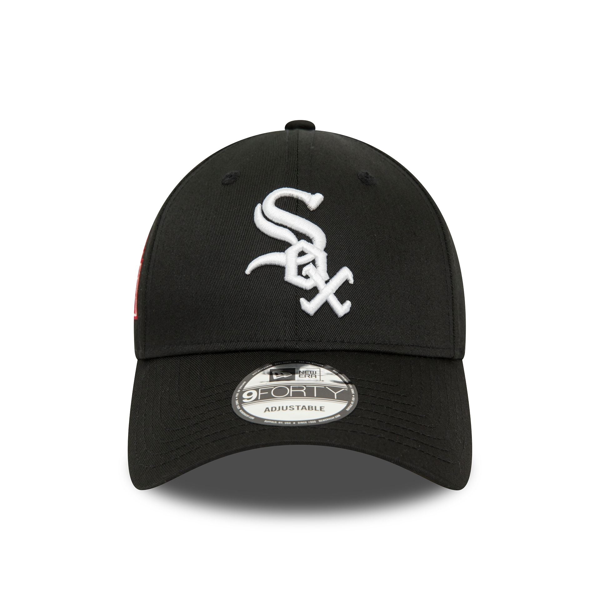 This is a Chicago White Sox World Series World Series Patch Black 9FORTY Adjustable Cap 2