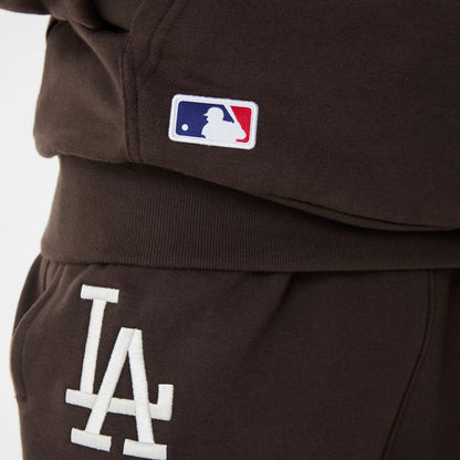 The Male model is wearing LA Dodgers League Essential Brown Oversized Hoodie 3