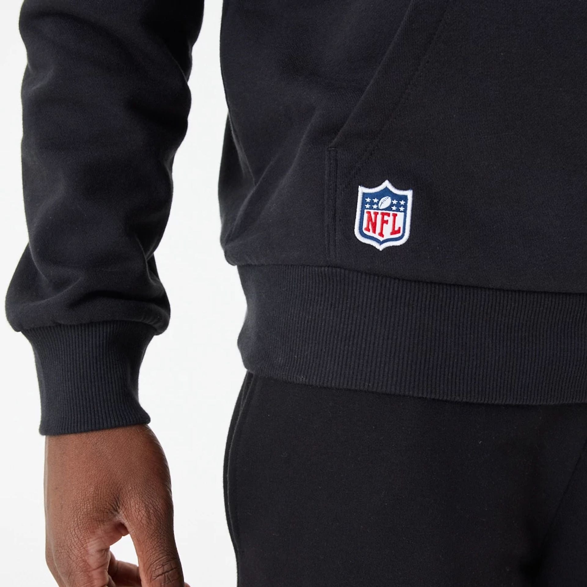 The Male model is wearing Denver Broncos NFL Team Graphic Black Pullover Hoodie 4