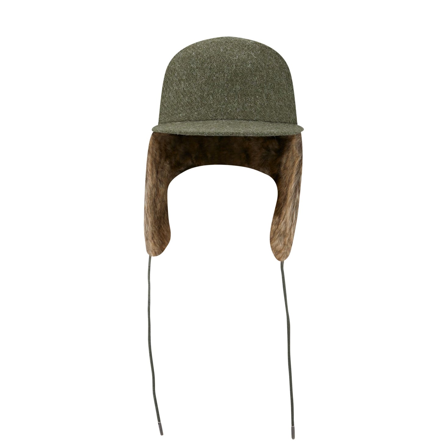 This is a Harris Tweed Green Dogear Camper Cap 2