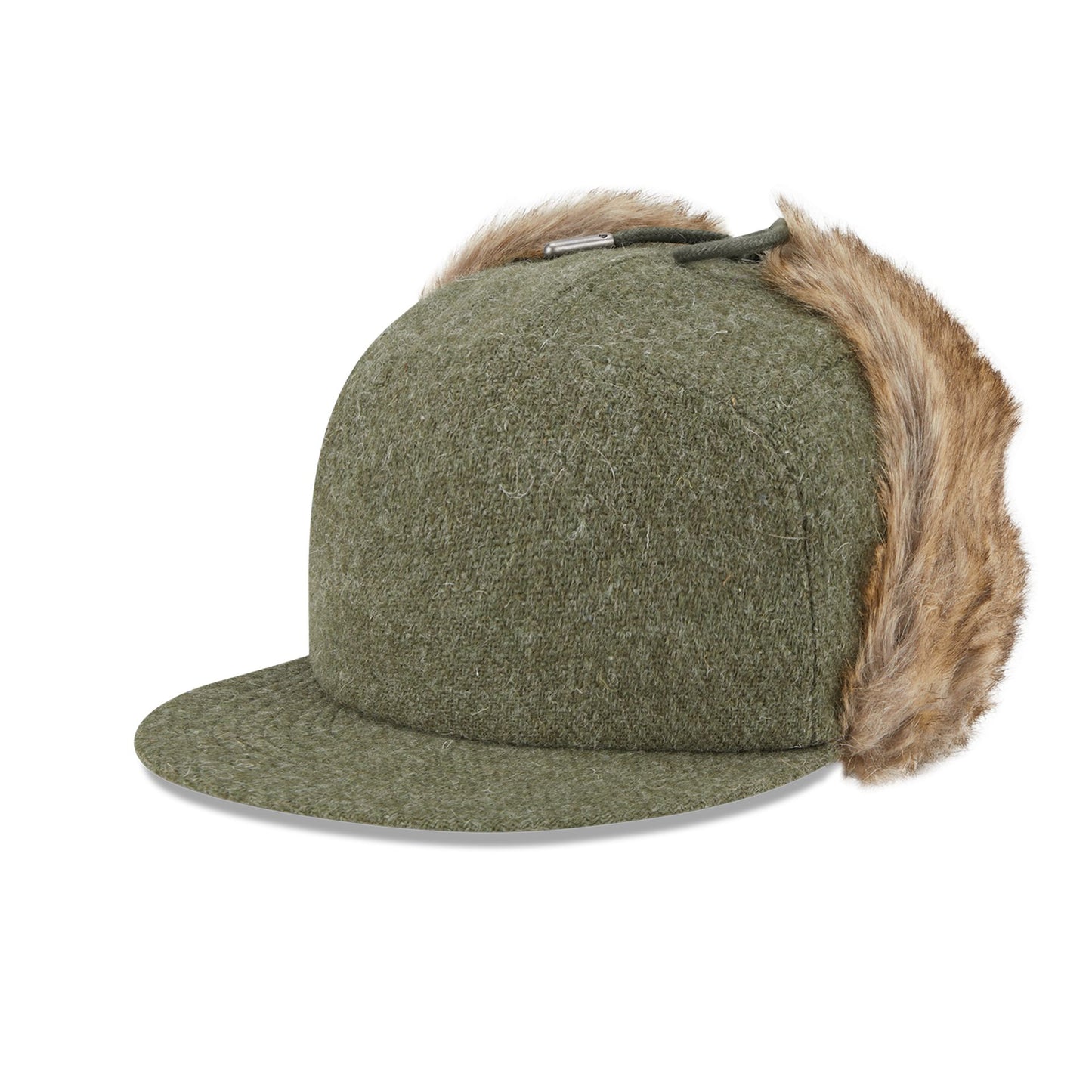 This is a Harris Tweed Green Dogear Camper Cap 9