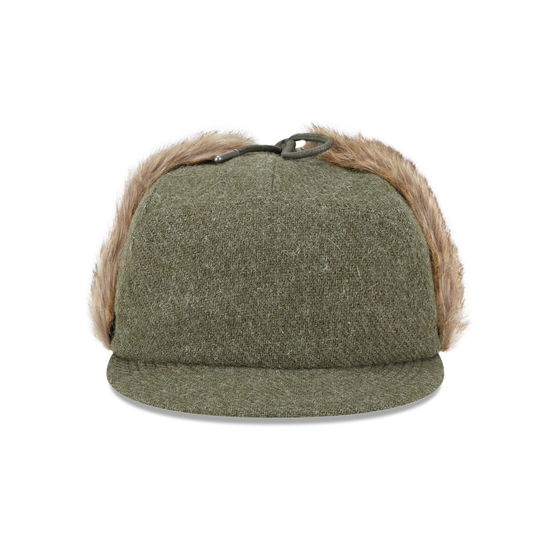 This is a Harris Tweed Green Dogear Camper Cap 10