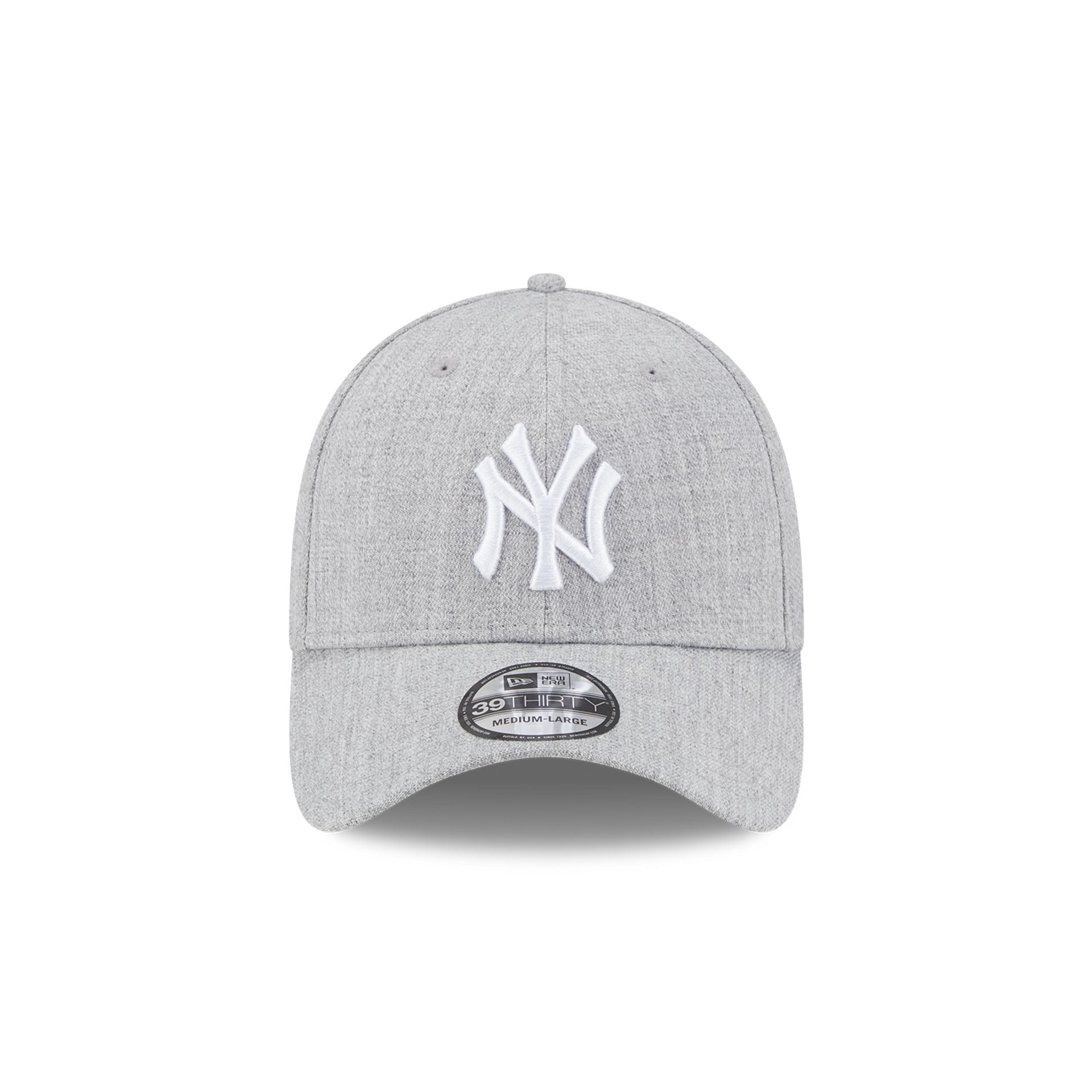 This is a New York Yankees Heather Wool Grey 39THIRTY Stretch Fit Cap 2