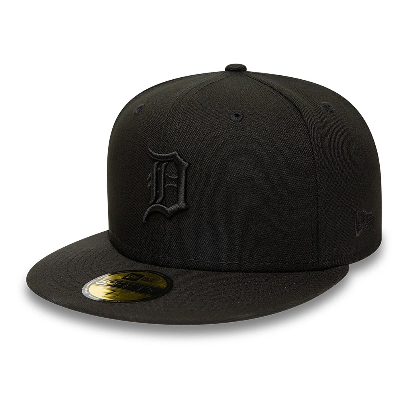 This is a Detroit Tigers MLB Black on Black 59FIFTY Fitted Cap 1