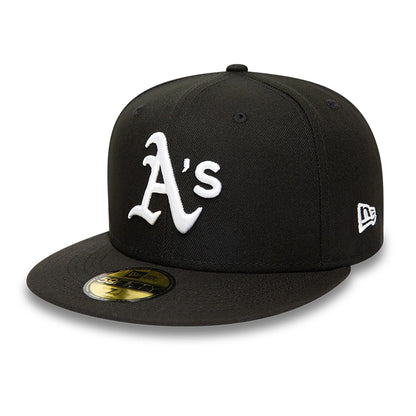 This is a Oakland Athletics MLB Black and White 59FIFTY Fitted Cap 1