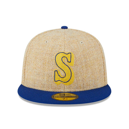 This is a Seattle Mariners Harris Tweed Beige 59FIFTY Fitted Cap 3