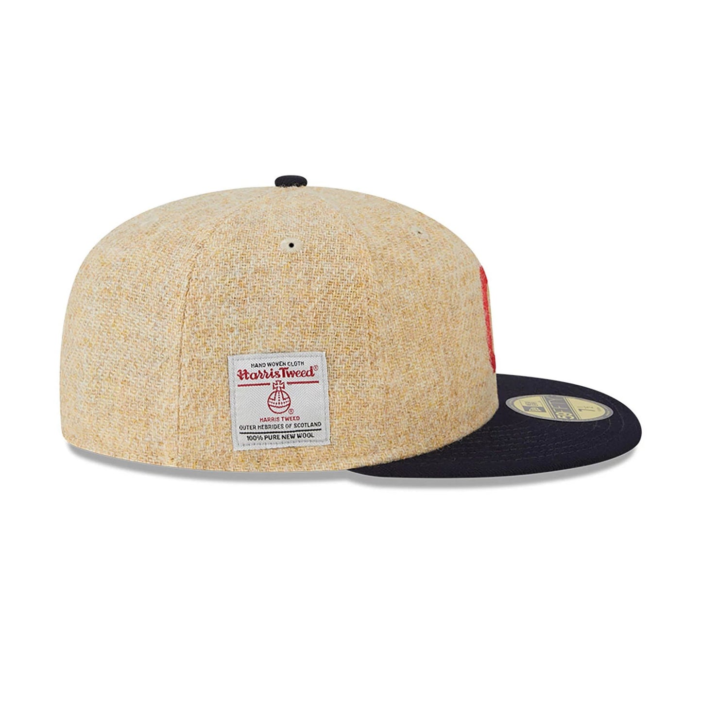 This is a Cleveland Indians Harris Tweed Beige 59FIFTY Fitted Cap 7