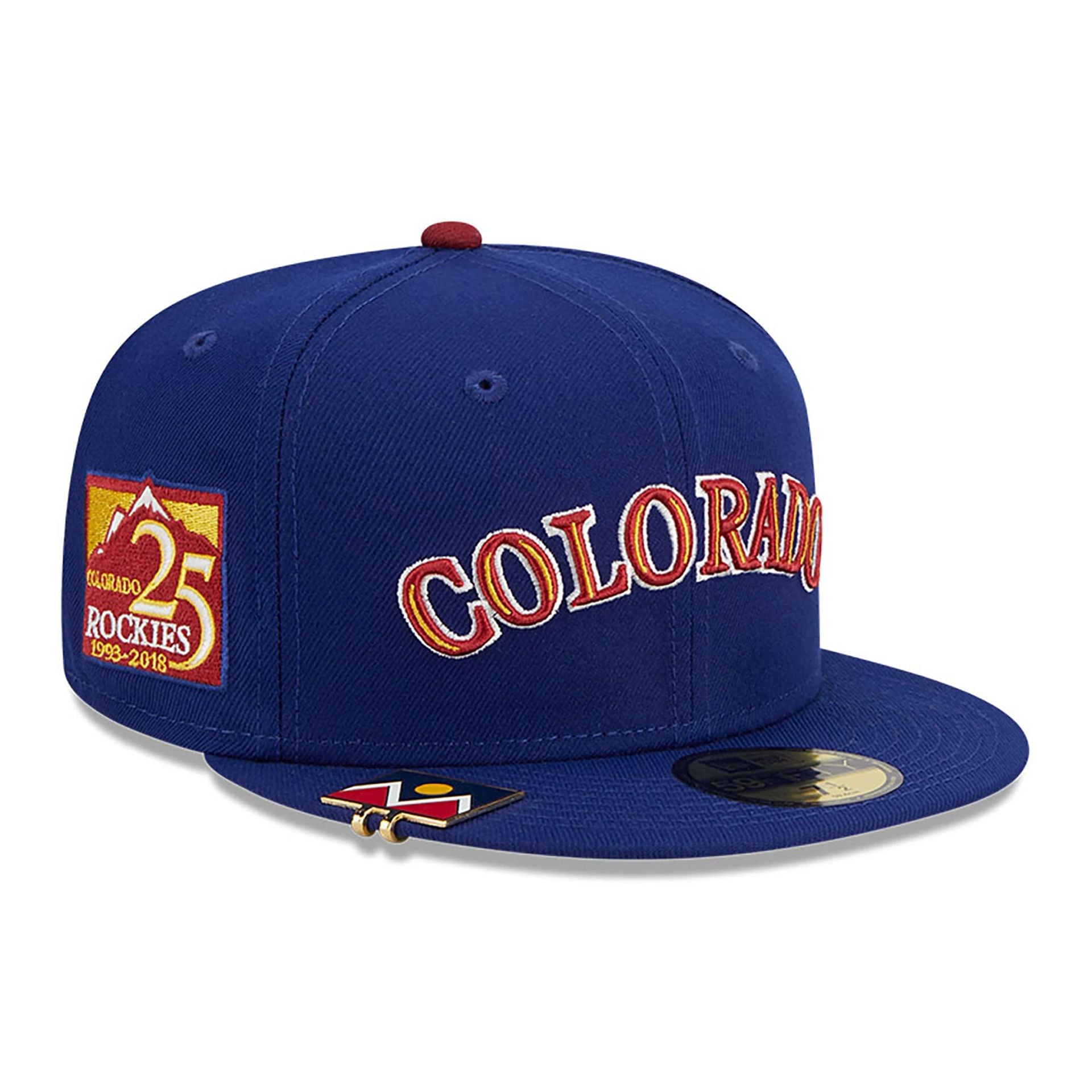 This is a Colorado Rockies City Flag Dark Blue 59FIFTY Fitted Cap 1