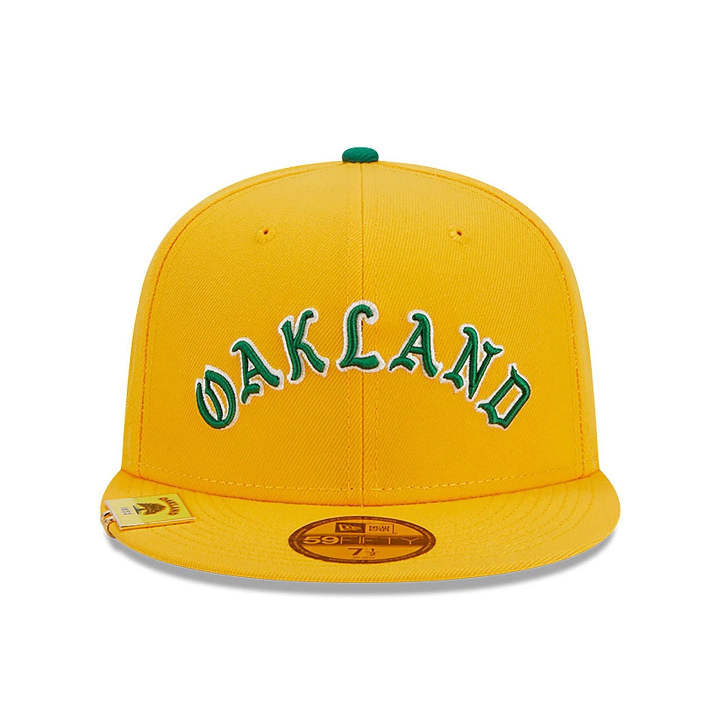 This is a Oakland Athletics City Flag Yellow 59FIFTY Fitted Cap 4