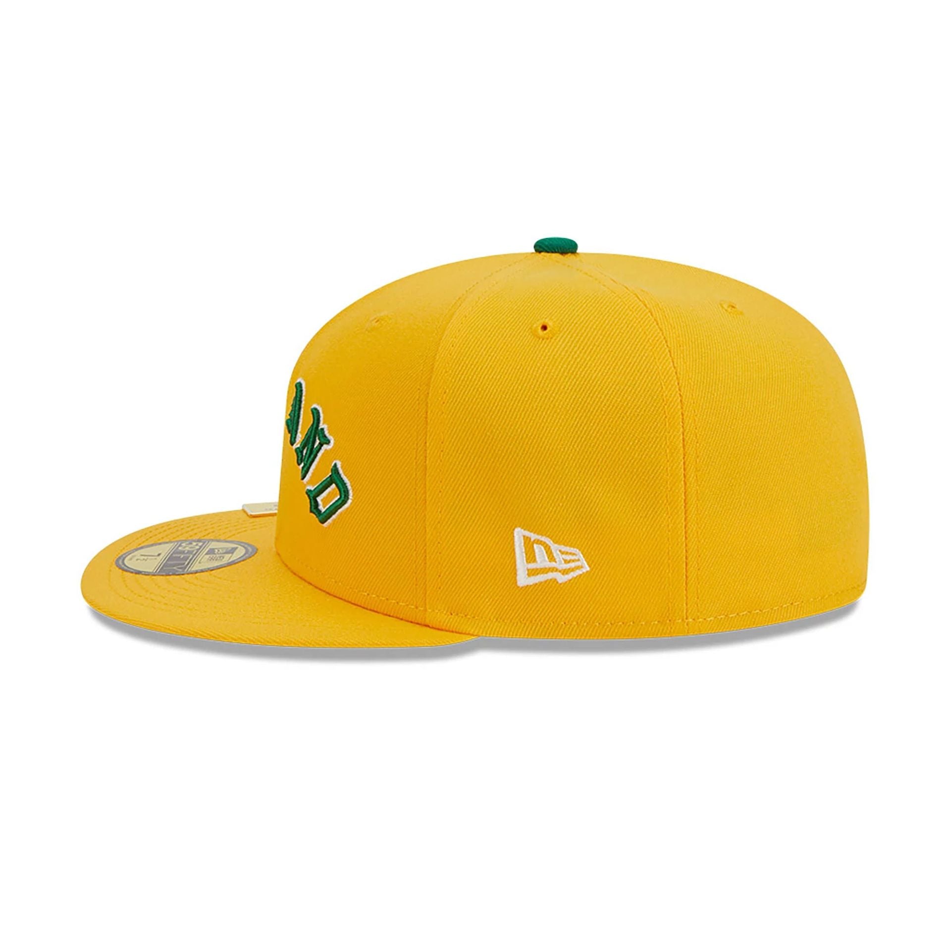 This is a Oakland Athletics City Flag Yellow 59FIFTY Fitted Cap 5