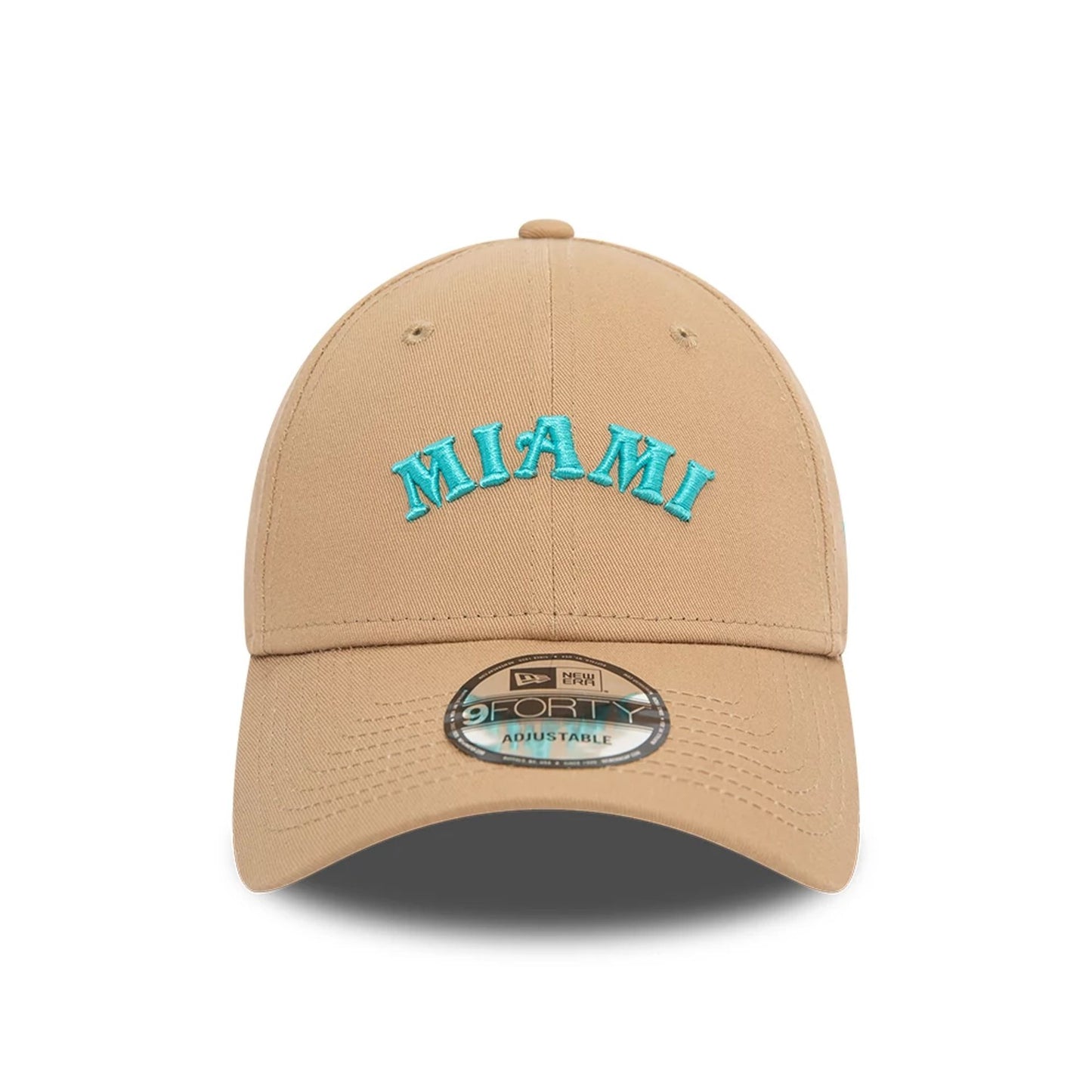 This is a New Era Miami Beige 9FORTY Adjustable Cap 3