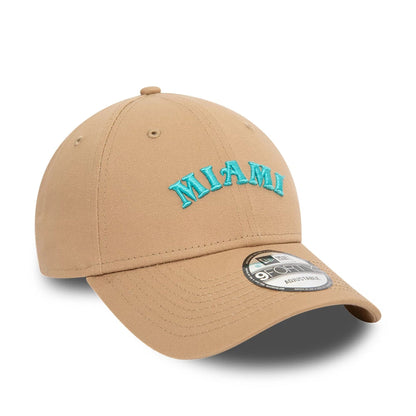 This is a New Era Miami Beige 9FORTY Adjustable Cap 4