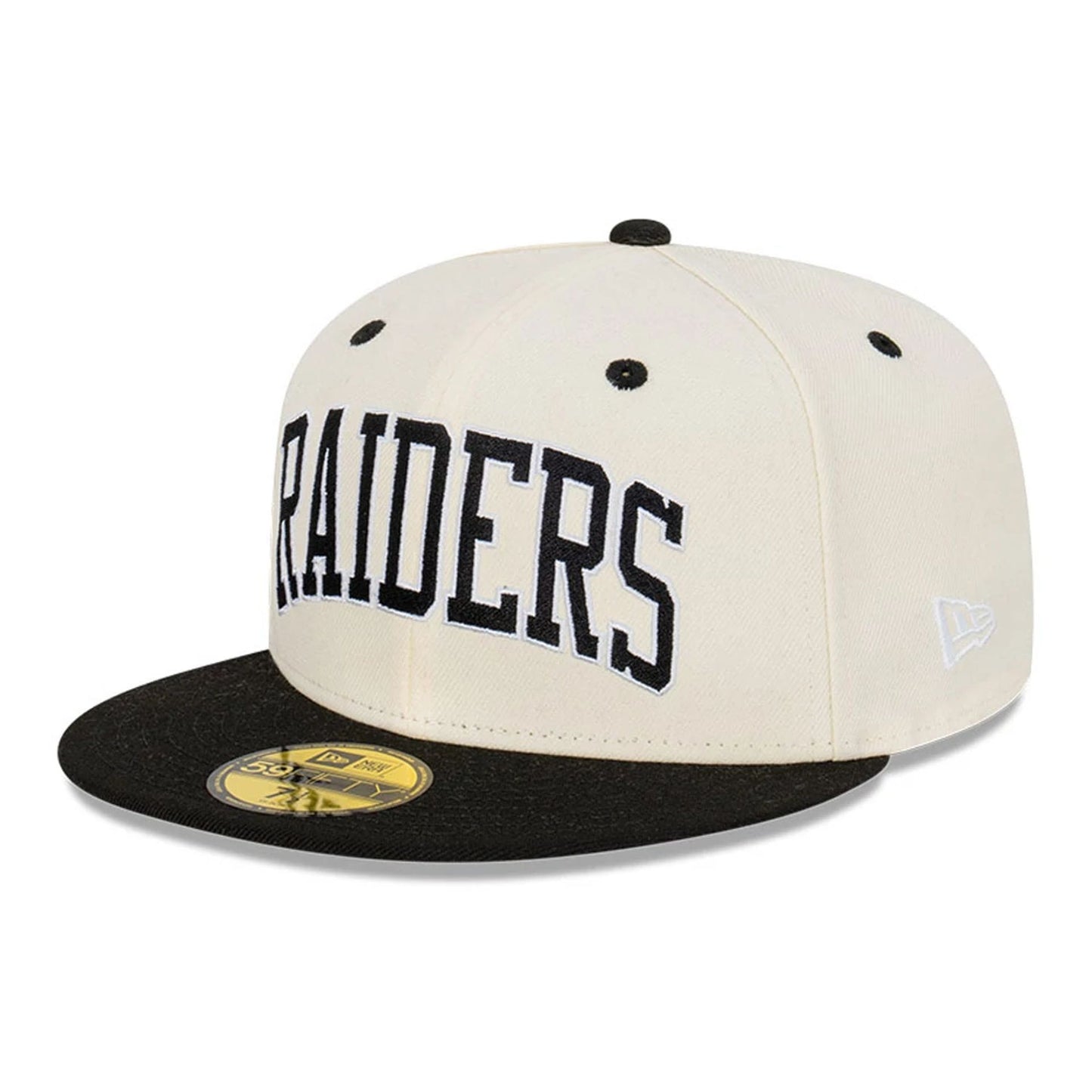 This is a Las Vegas Raiders Pack Chrome White 59FIFTY Fitted Cap 1