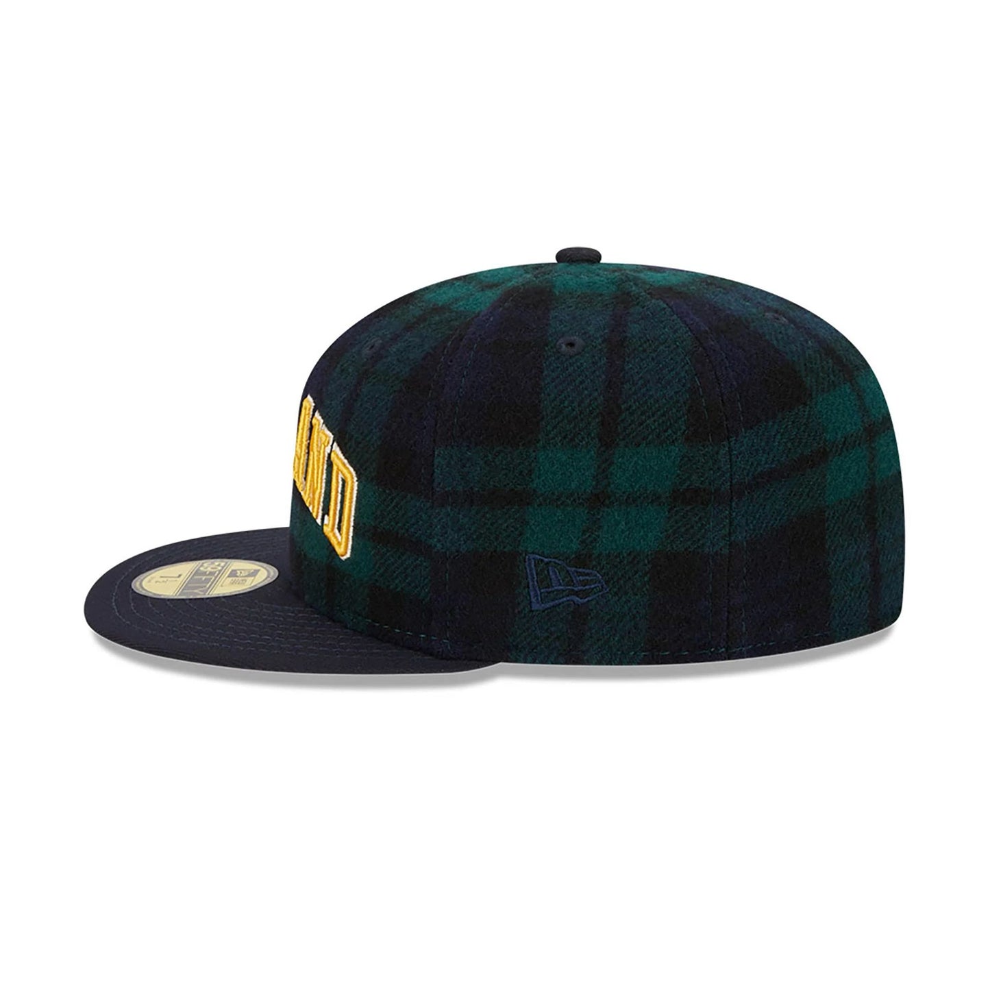 This is a Oakland Athletics Black Watch Tartan Navy 59FIFTY Fitted Cap 6