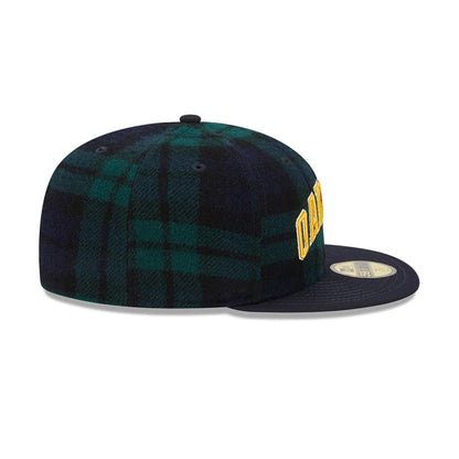 This is a Oakland Athletics Black Watch Tartan Navy 59FIFTY Fitted Cap 7