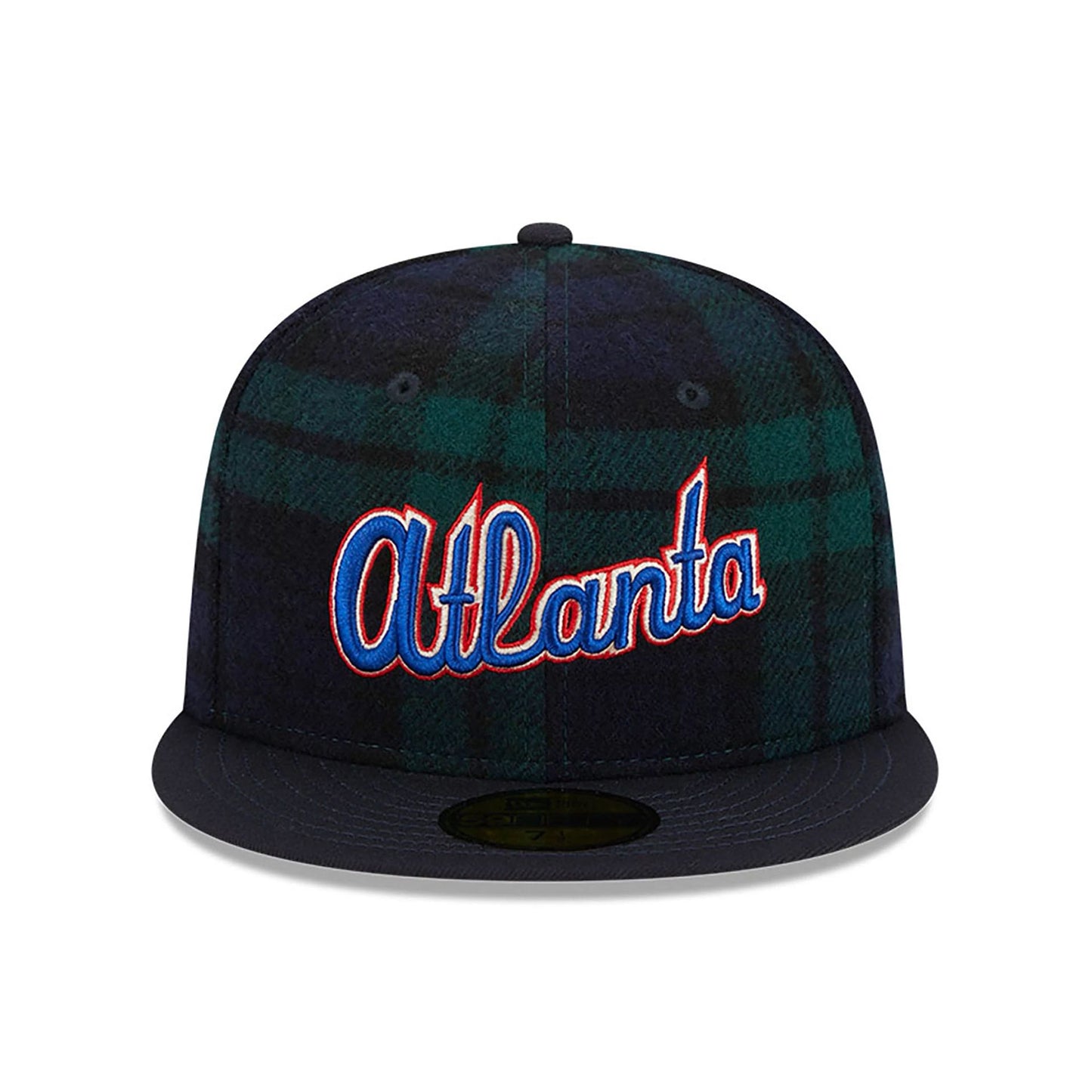 This is a Atlanta Braves Black Watch Tartan Navy 59FIFTY Fitted Cap 5