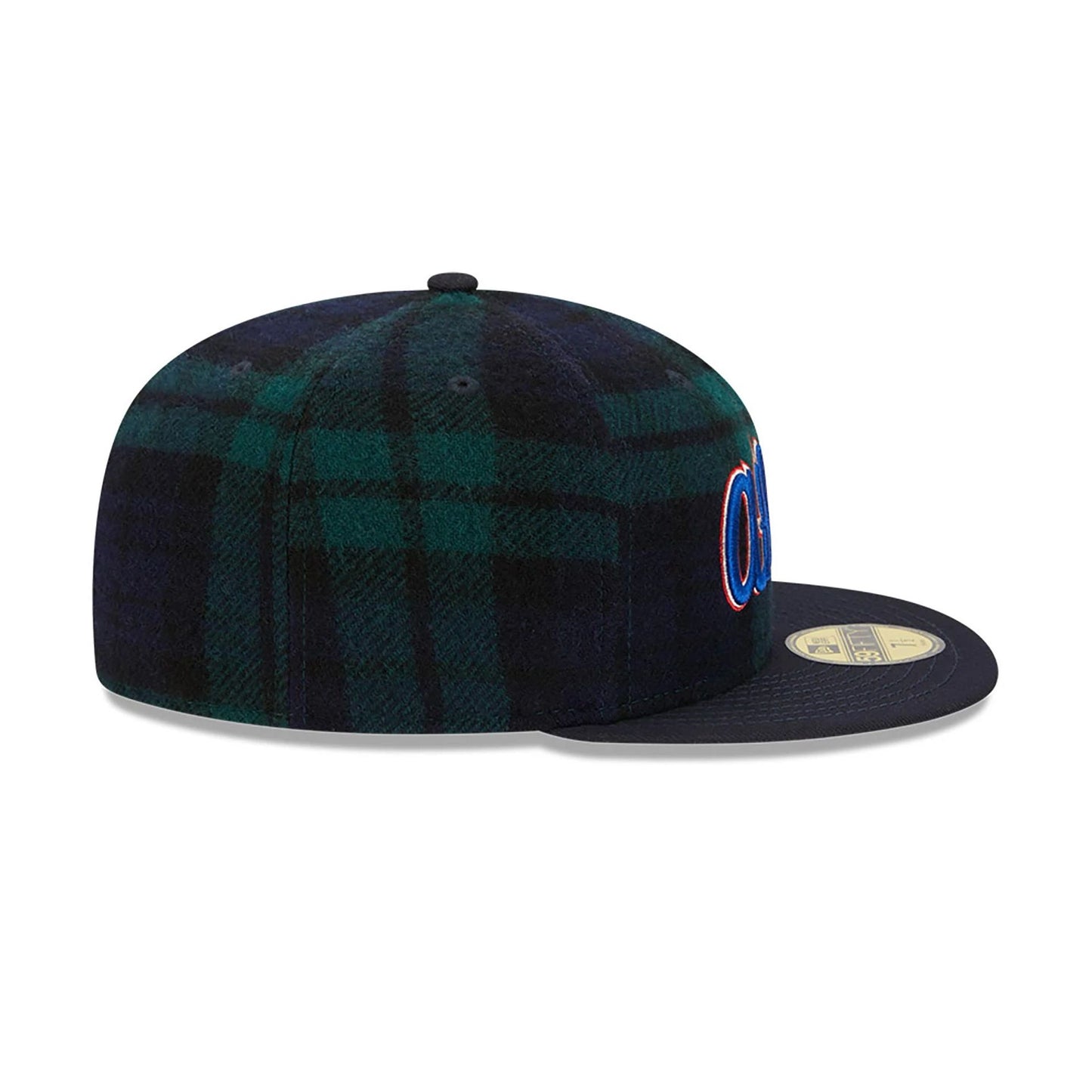 This is a Atlanta Braves Black Watch Tartan Navy 59FIFTY Fitted Cap 3