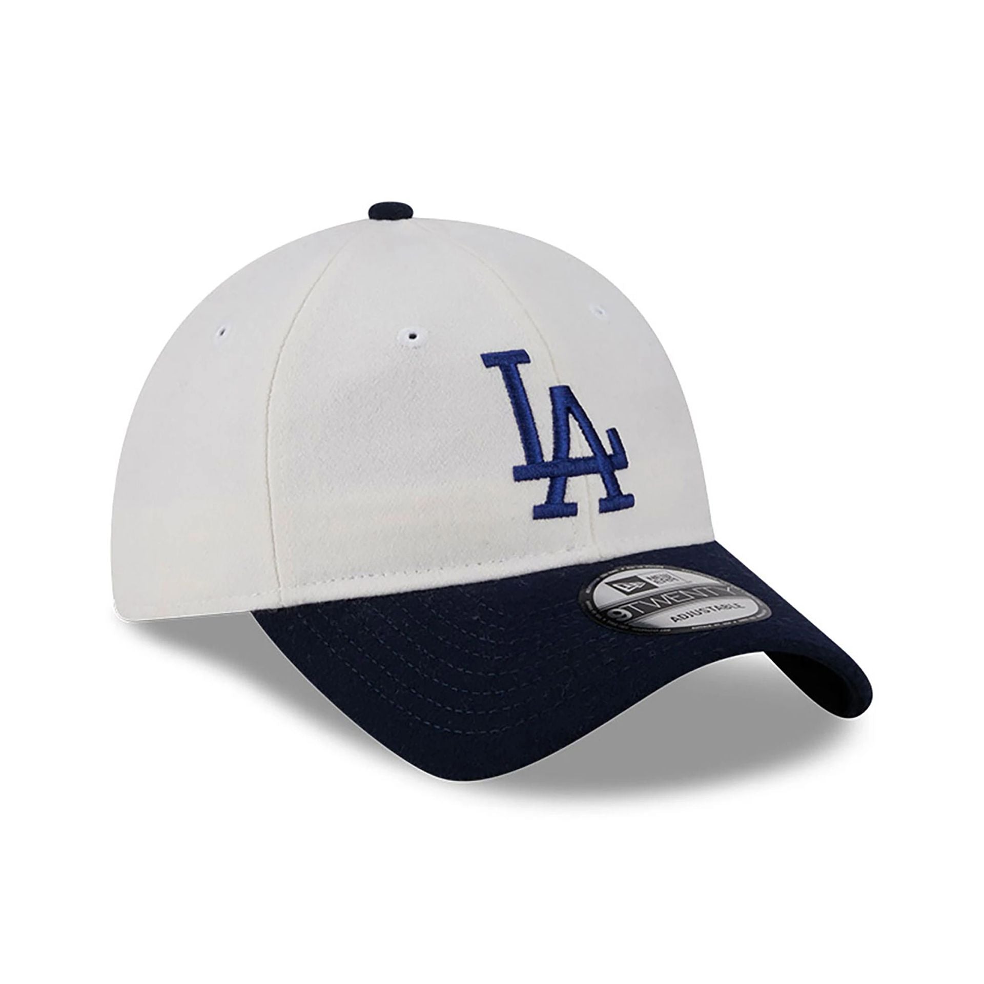 This is a LA Dodgers Leather Strap Chrome White 9TWENTY Adjustable Cap 5