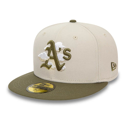 This is a Oakland Athletics 2Tone Cloud Stone 59FIFTY Fitted Cap 2