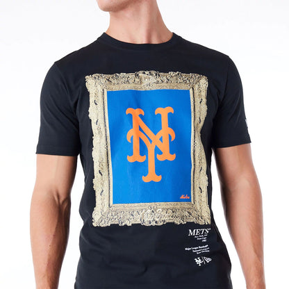 The Male model is wearing New York Mets Curated Customs Black T-Shirt 3