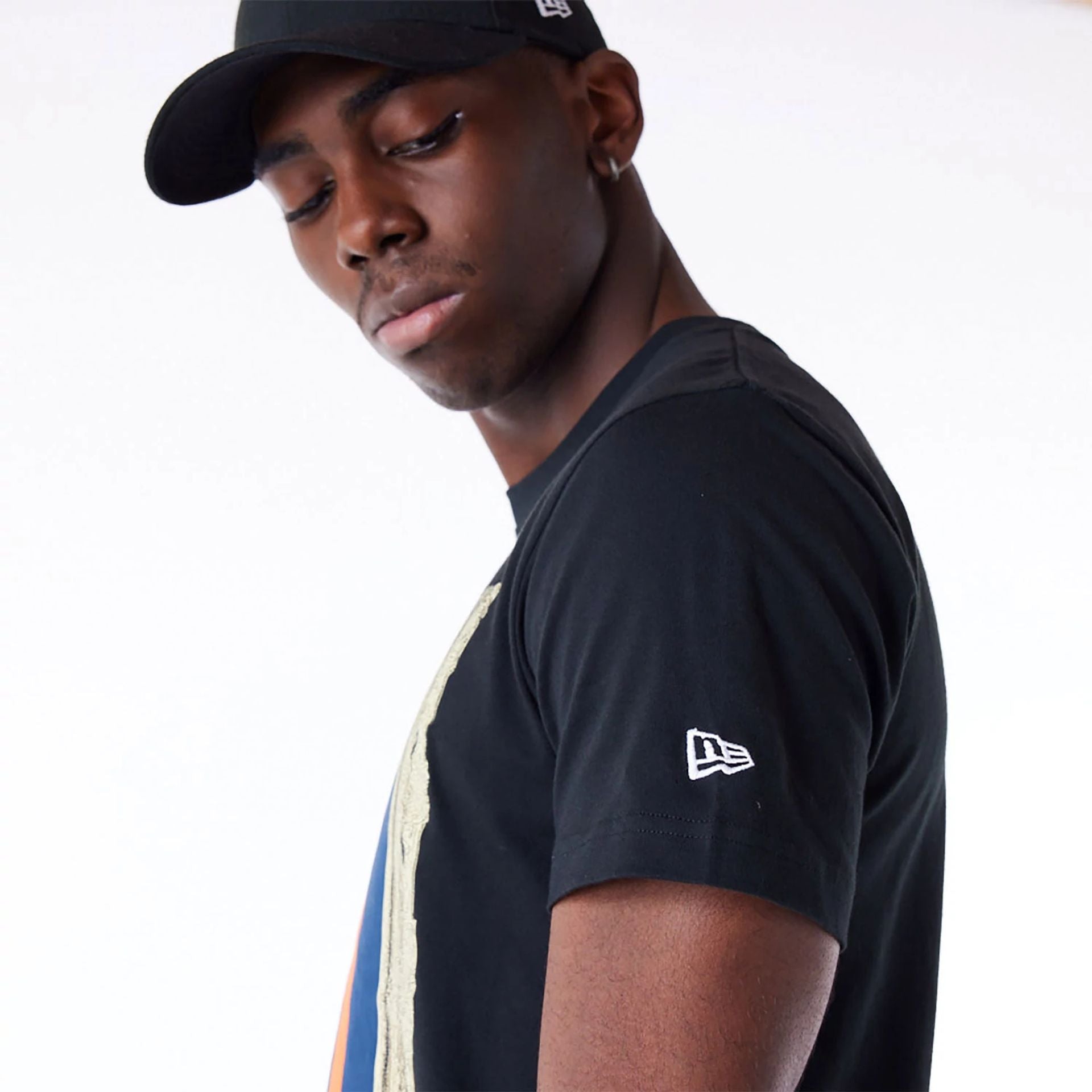 The Male model is wearing San Diego Padres Curated Customs Black T-Shirt 2