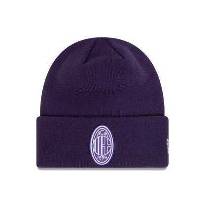 This is a AC Milan Seasonal Purple Cuff Knit Beanie Hat 1