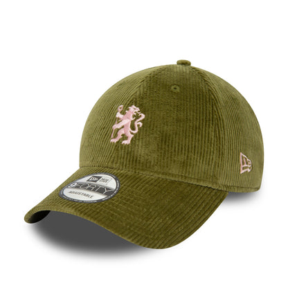 This is a Chelsea FC Lion Crest Midcord Green 9FORTY Adjustable Cap 1