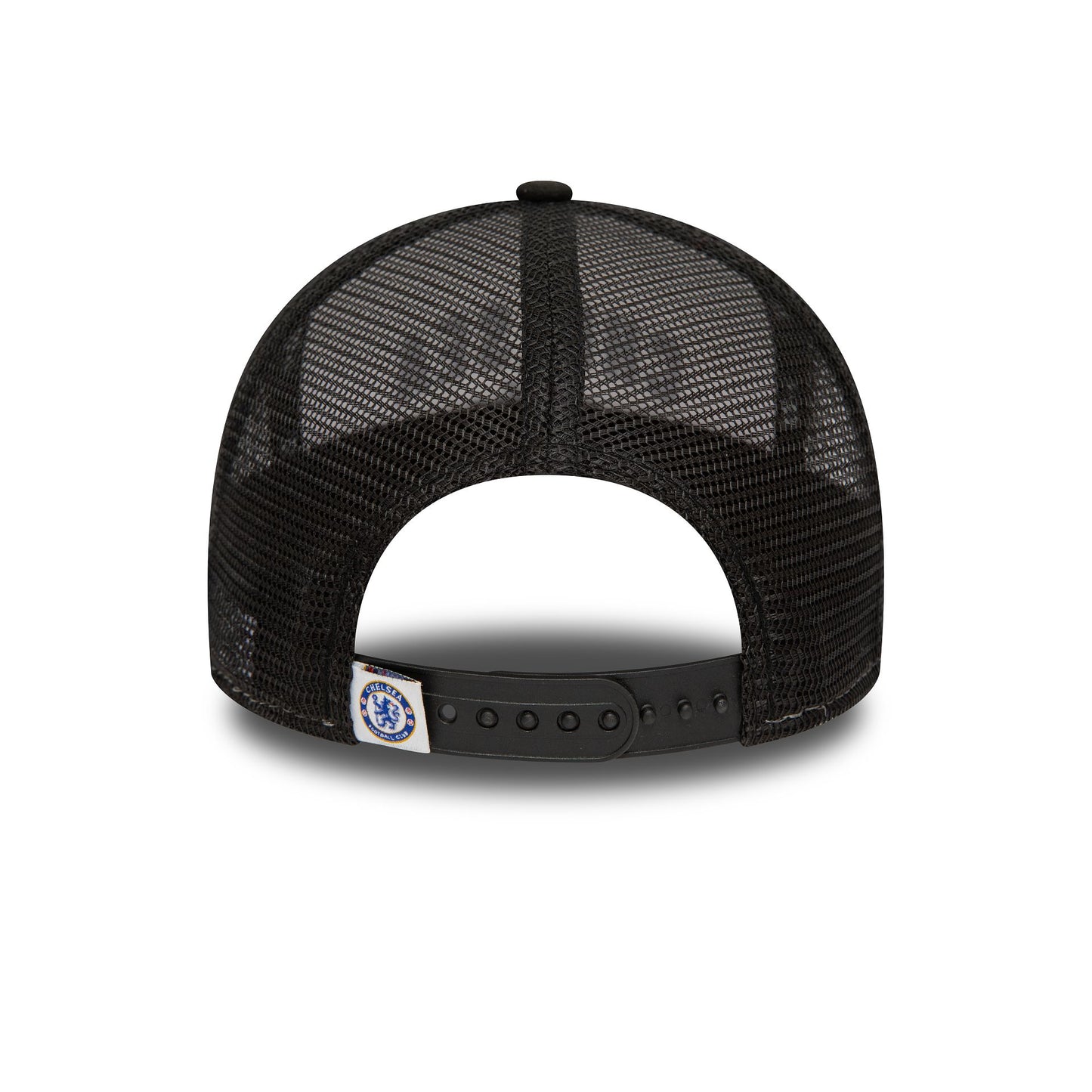 This is a Chelsea FC Wordmark Black Repreve E-Frame Trucker Cap 4