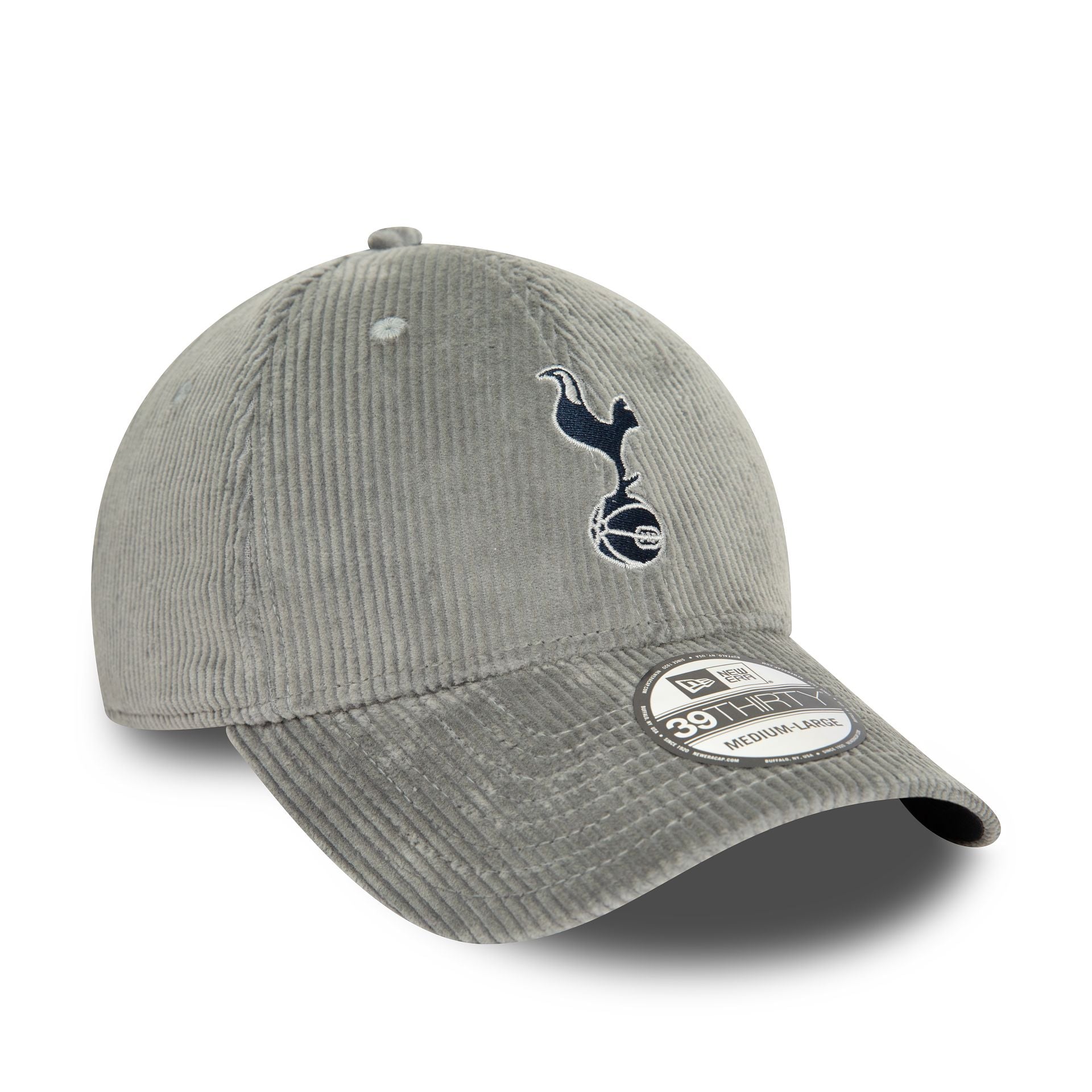 This is a Tottenham Hotspur FC Midcord Grey 39THIRTY Stretch Fit Cap 1