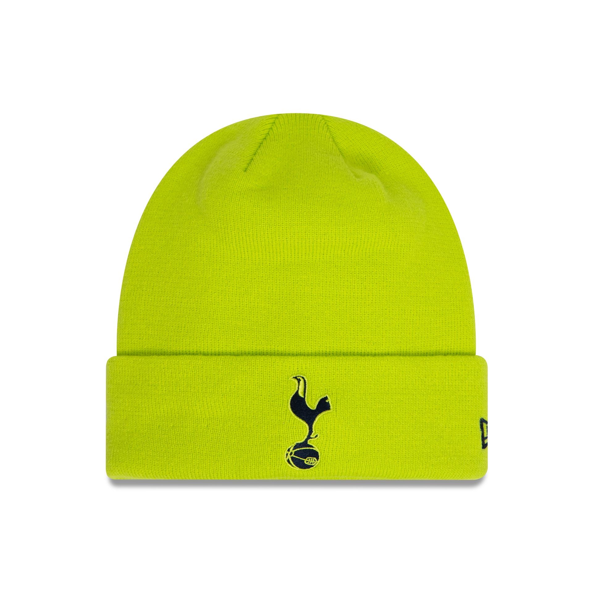 This is a Tottenham Hotspur FC Seasonal Bright Green Cuff Knit Beanie Hat 1