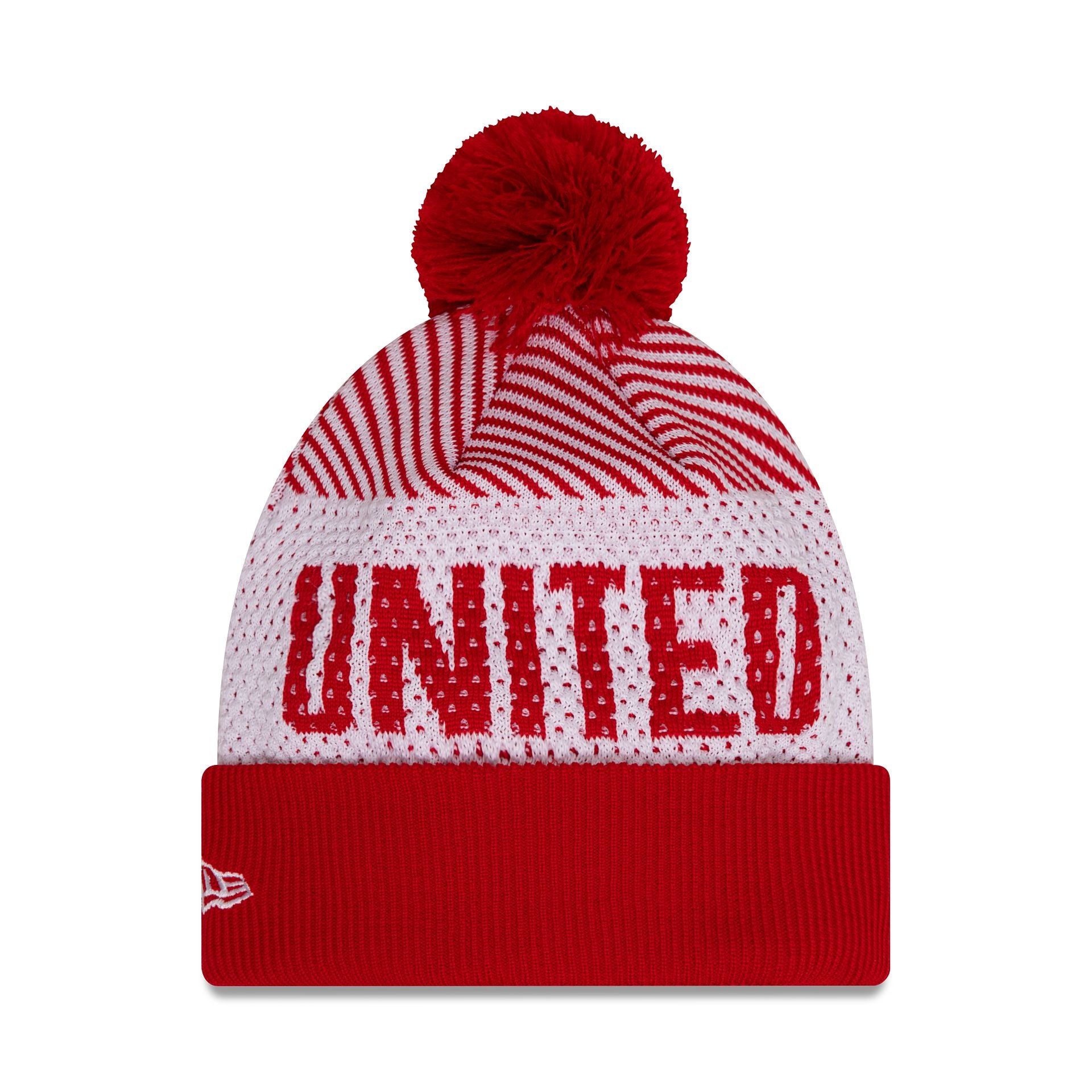 This is a Manchester United FC Engineered Red Cuff Knit Beanie Hat 2