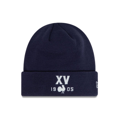 This is a French Federation Of Rugby Heritage Navy Cuff Knit Beanie Hat 1